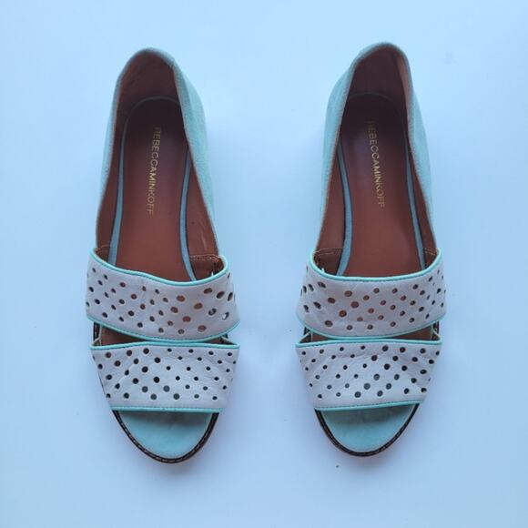 Rebecca Minkoff Sadie Flat, Putty/Winter Mint - Picture 3 of 12